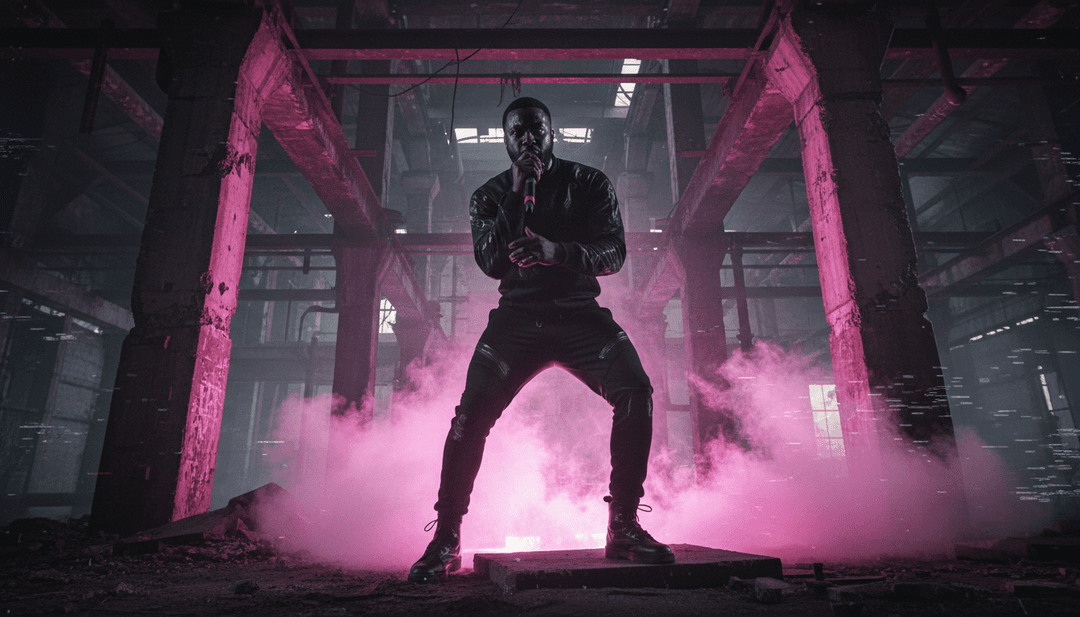 展现嘻哈与电子元素和谐共存的鲜活AI生成音乐视频画面