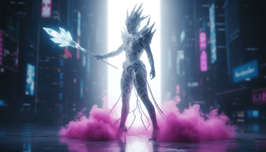 Lady Gaga의 Abracadabra 노래의 신비로운 분위기를 표현한 추상 디지털 아트