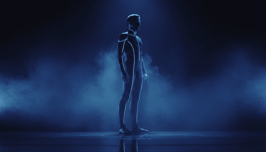 CYRIL의 'Stumblin' In'의 분위기와 가사를 분석하는 AI를 추상적으로 시각화한 이미지