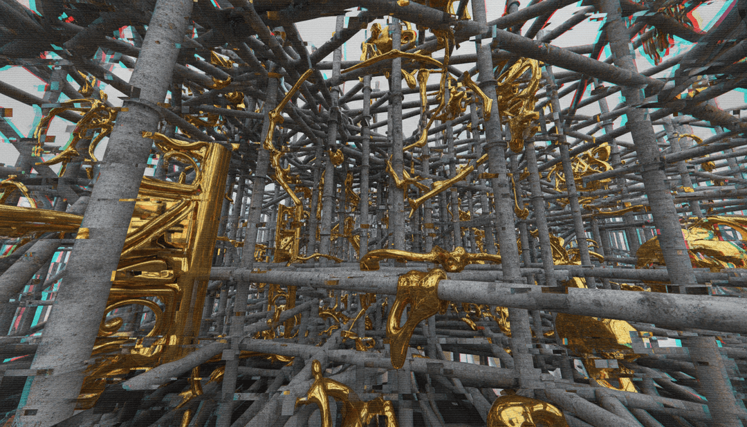 Visuels colorés et dynamiques de piste de danse avec motifs lumineux rythmés synchronisés à la musique