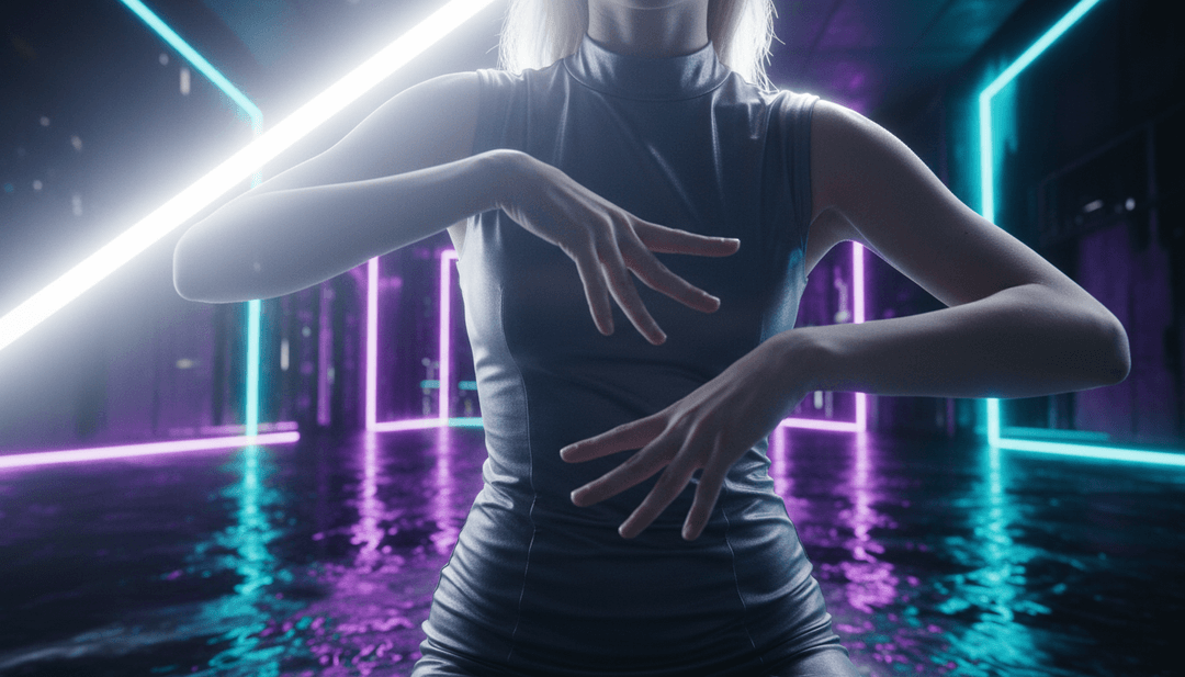 노트북에서 freebeat.ai와 상호작용하며 뮤직비디오를 만드는 사용자