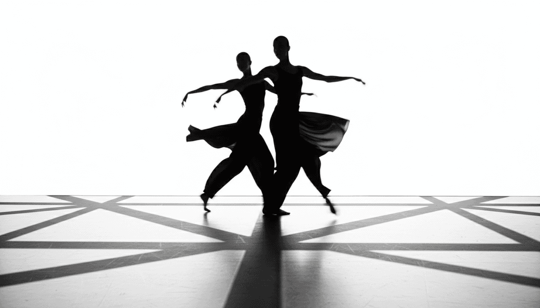 充滿活力的霓虹燈城市景觀，搭配動態舞者與抽象聲波