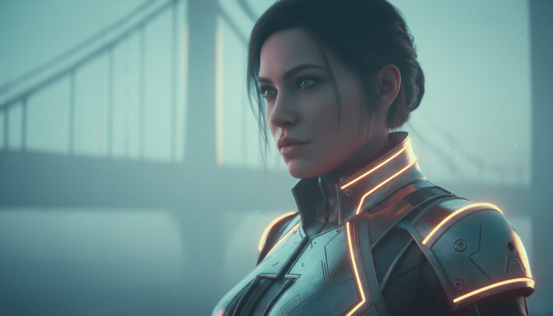 하우스 장르의 리듬을 반영하는 다채로운 애니메이션 댄스 장면과 맥동하는 빛 효과