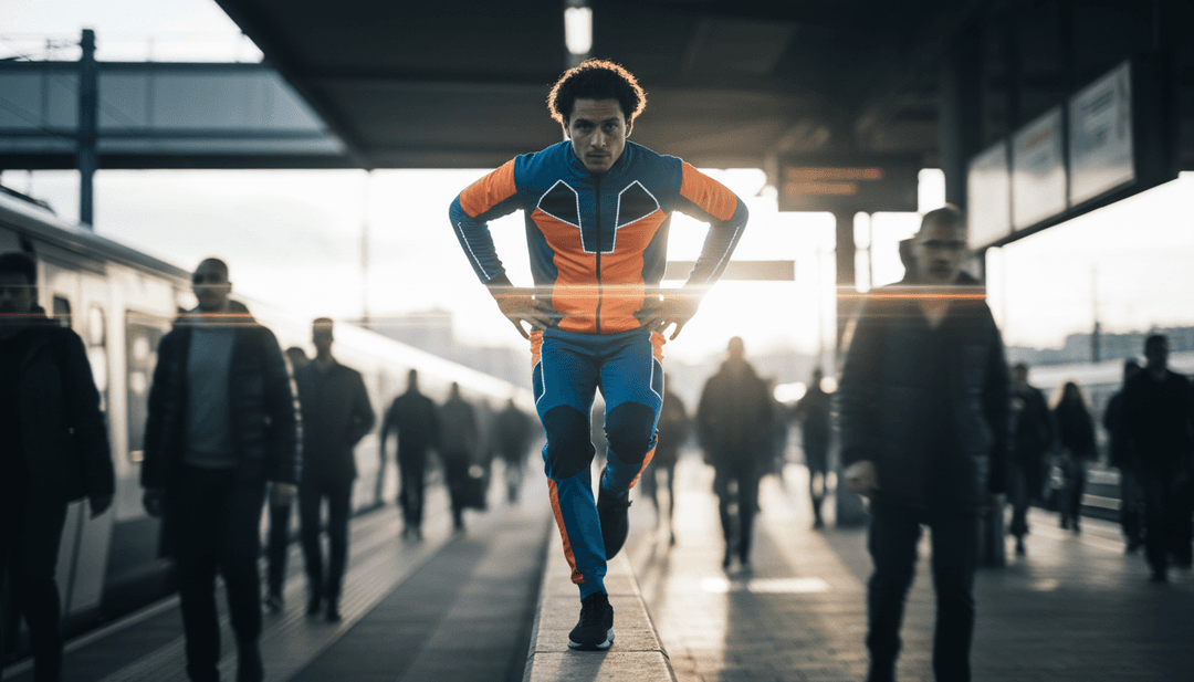 Visualizzazione astratta che rappresenta l'AI che interpreta il ritmo dinamico e l'umore della canzone