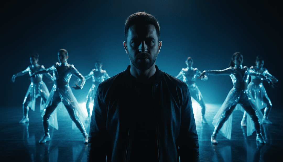 गीत की ऊर्जा को दर्शाने वाली स्टाइलिश आग में London's के स्काईलाइन का सारगर्भित दृश्य