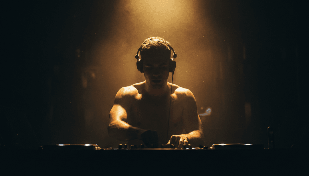 未来都市景观，霓虹灯与歌曲节拍同步闪烁。