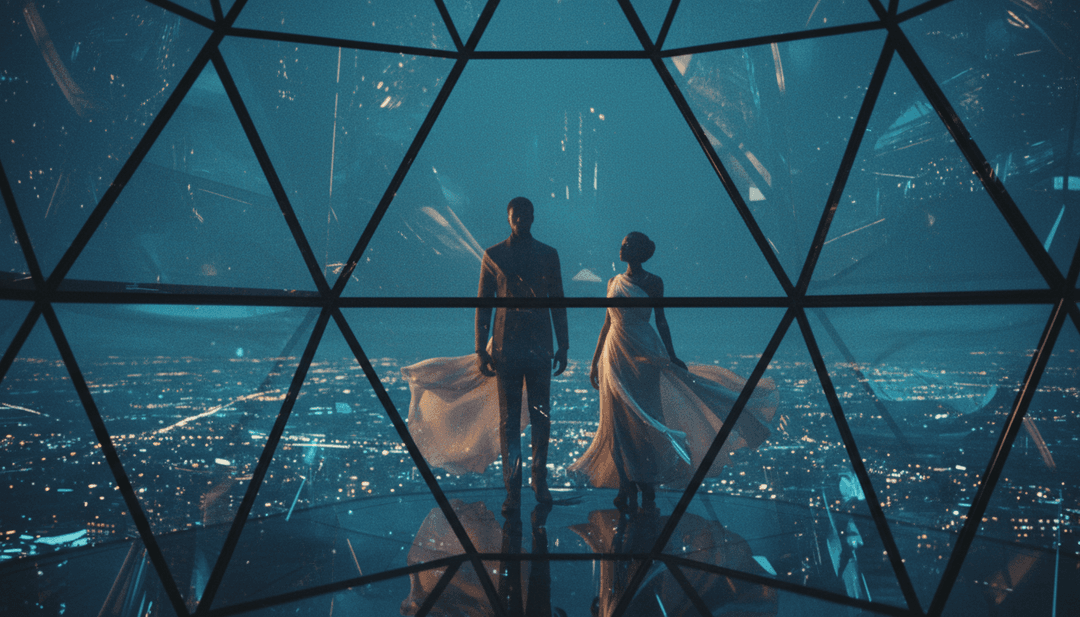 힙합과 재즈 랩 리듬의 융합을 표현한 추상적 시각 이미지.