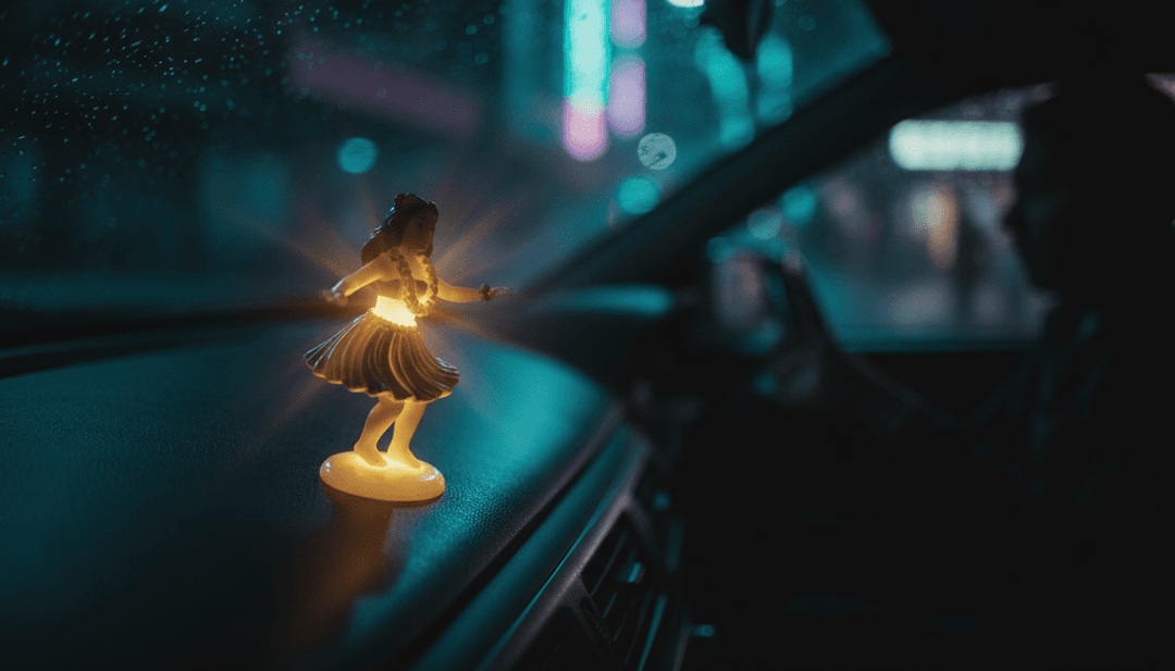 'Hula Girl' के लिए संगीत तरंगों और बोलों का विश्लेषण करते AI का सारगर्भित चित्रण