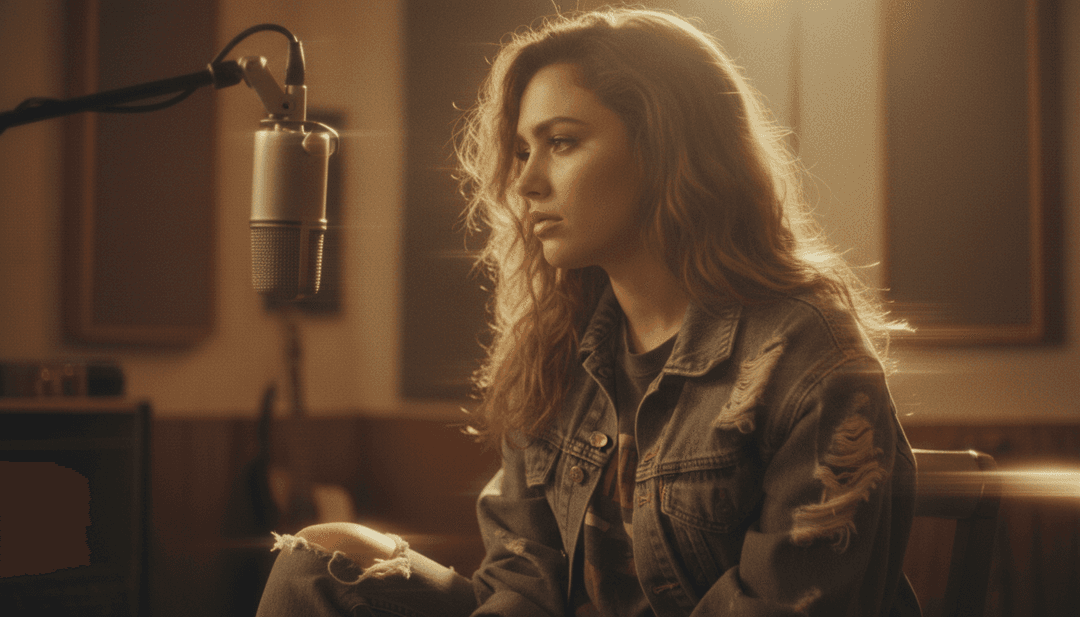 गीत के प्रेम, विदाई और भावनात्मक संघर्ष के विषयों को दर्शाते गतिशील दृश्य