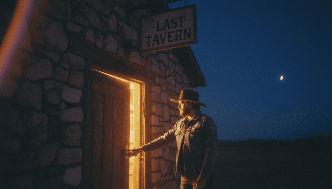 昏暗酒吧場景中，一人獨坐吧台，周圍環繞著漸逝成空白的陰影記憶。