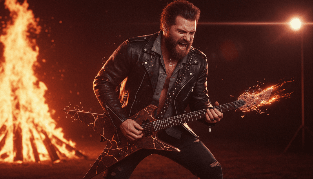 IA interpretando la esencia de una canción country rock bajo la luz de la luna