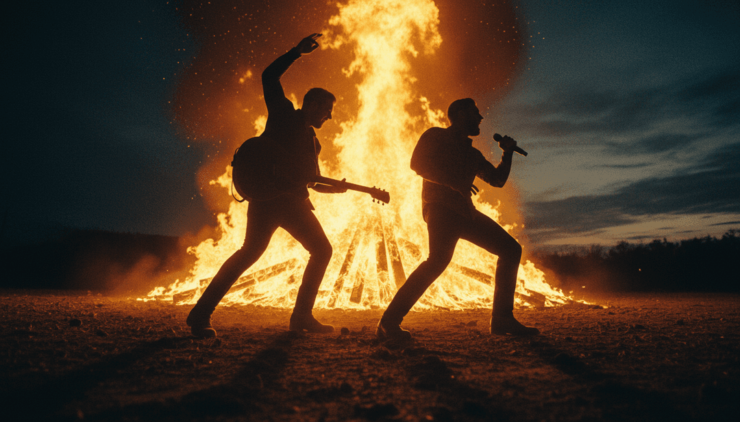 Video musical final pulido generado por IA que muestra 'After Midnight' con visuales dinámicos country rock