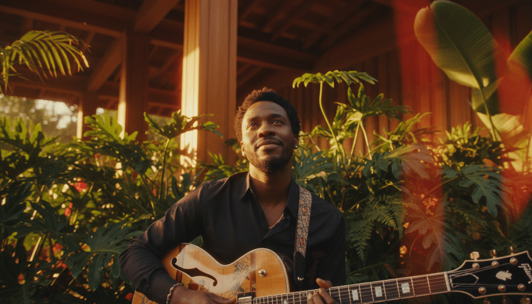 गर्मी के सामने के आंगन की छवियों को तालबद्ध तरंगों के साथ मिलाते हुए गतिशील दृश्य जो गीत के प्रवाह को दर्शाते हैं