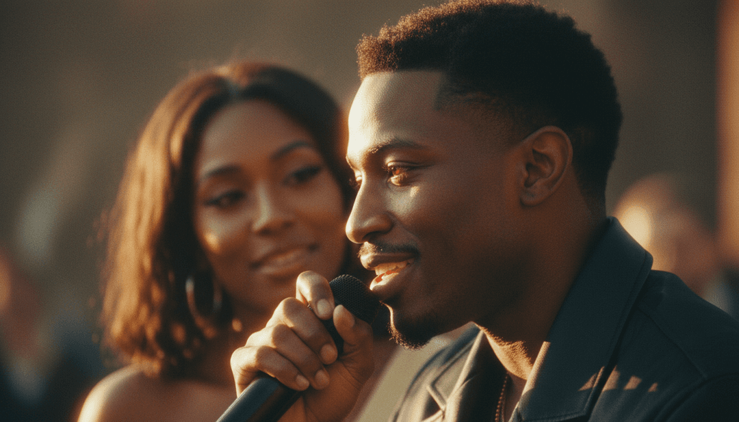 एक उपयोगकर्ता लैपटॉप पर freebeat.ai के साथ इंटरैक्ट कर रहा है, 'I Win' के लिए म्यूजिक वीडियो बना रहा है