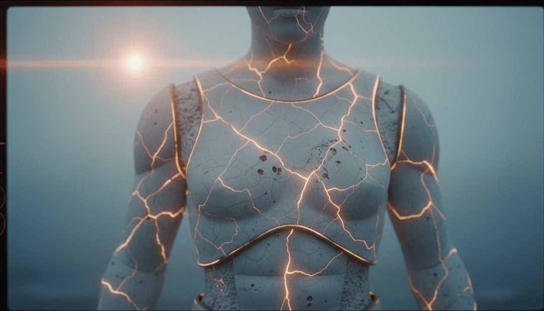 AI द्वारा संगीत तरंगों और बोलों का विश्लेषण करते हुए गीत के मूड को पकड़ने का सारगर्भित चित्रण