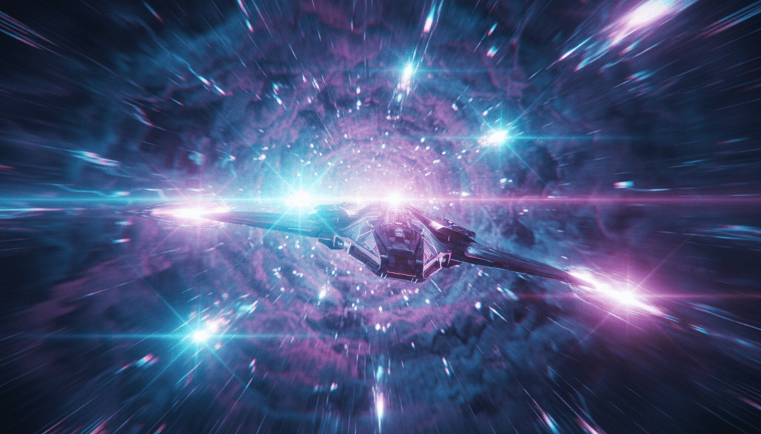 Eine benutzerfreundliche Oberfläche für einen KI-Musikvideo-Generator, die ein abgeschlossenes kosmisches Musikvideoprojekt zeigt.