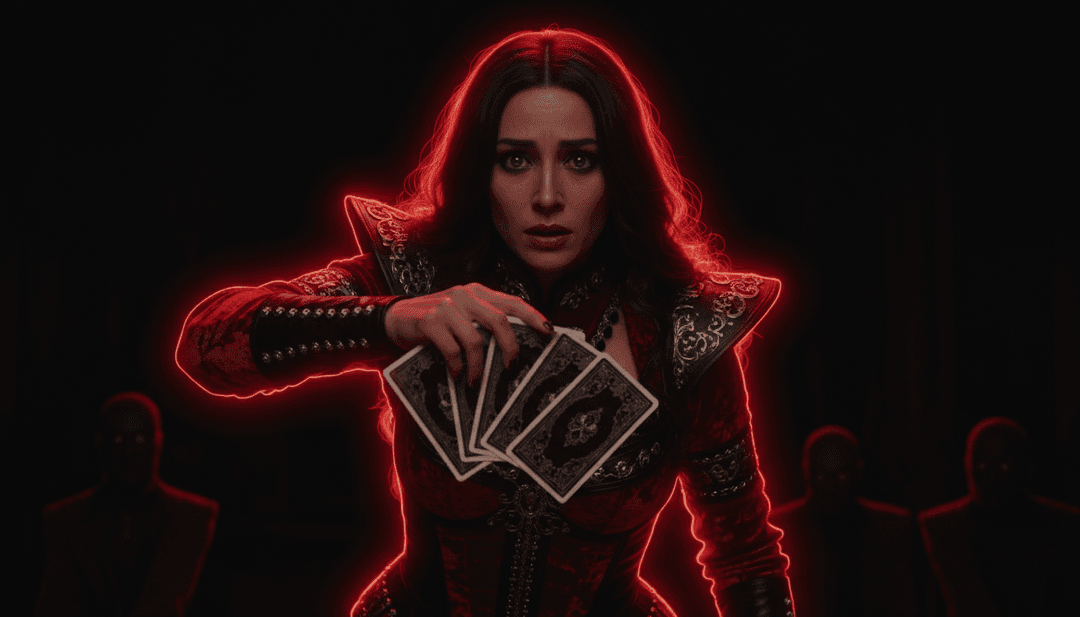 Um vídeo de música triunfante e finalizado, gerado por IA, sendo reproduzido em uma tela, mostrando os visuais vibrantes e dramáticos para o Ato 3 de Carmen.