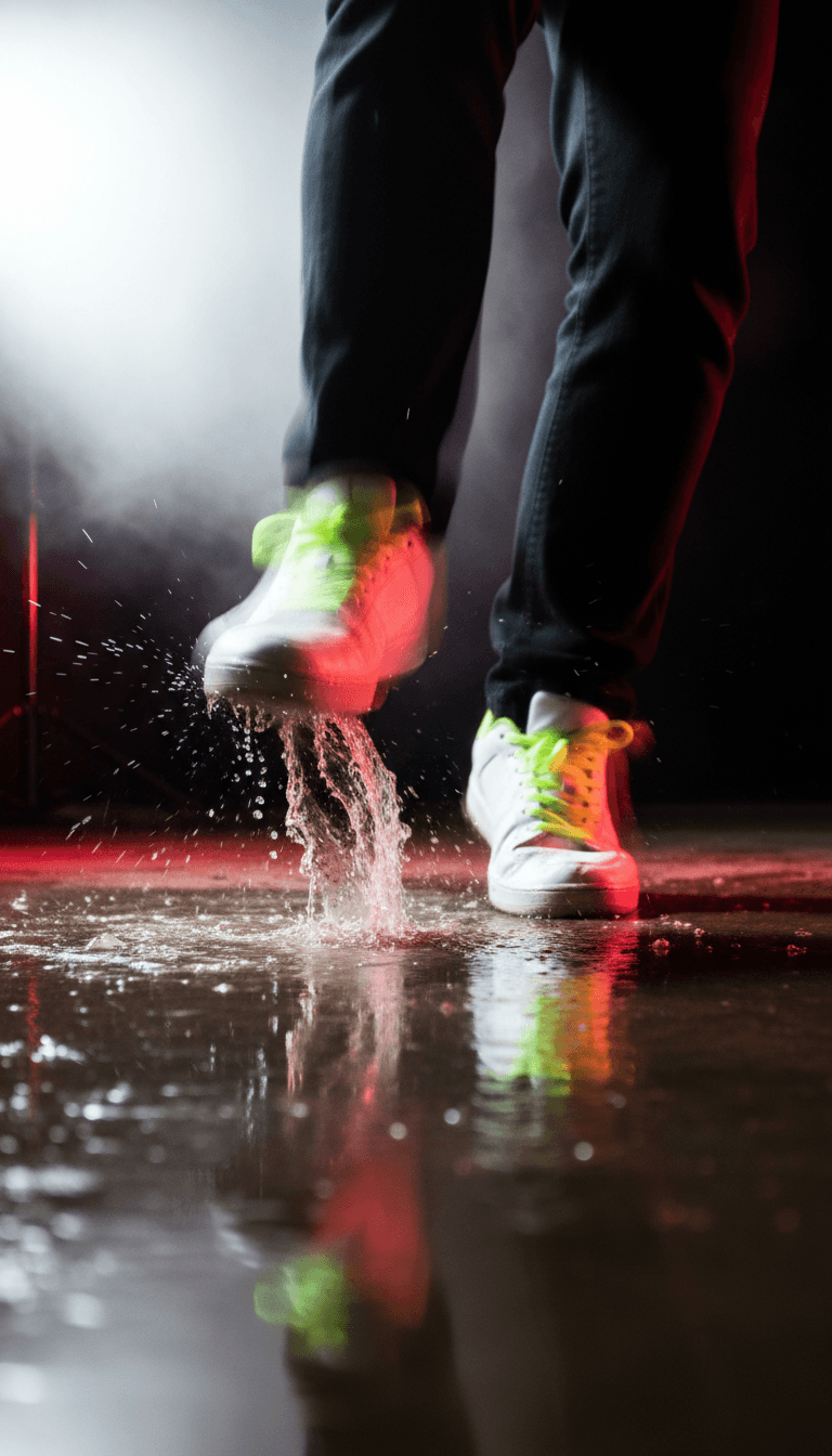 Animierte Tänzer in einem futuristischen Eurodance-Club, synchronisiert mit dem Beat von 'Korv2 by TalentedScales131', generiert von einer KI.