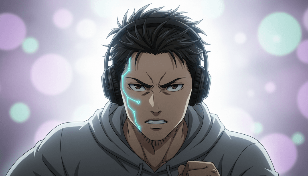 'Highs and Hustles' 뮤직 비디오의 승리감 넘치는 영화 같은 스틸컷으로, 생생한 조명 효과와 함께 무대 위의 shelaireh12를 보여주며 Freebeat.ai의 고품질 결과물을 강조합니다.