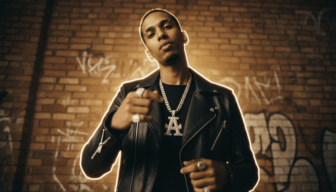 AI 生成的动态街头场景，展现粗犷的城市元素和充满活力的涂鸦，与嘻哈节奏同步。