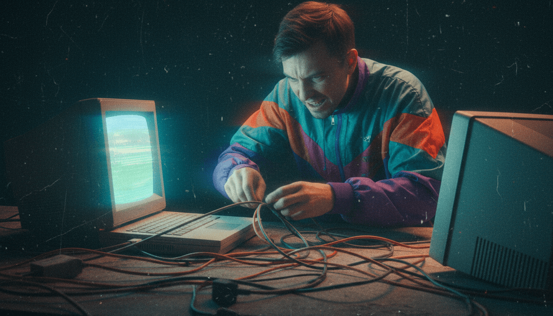 L'IA analyse les formes d'onde et les paroles de la musique pop pour 'WIE IS HIER ZOT?' afin de générer un concept de clip musical, montrant une visualisation de données vibrante.