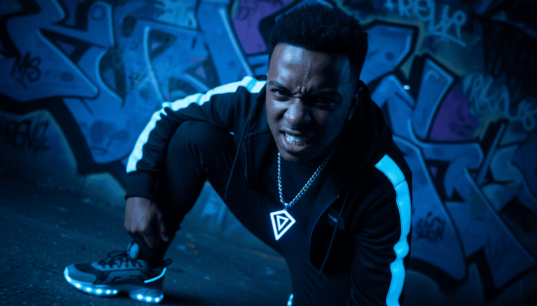 KI analysiert SergiMusic's 'Un sueño constante' Latin Pop Reggaeton Schallwellen und übersetzt sie in visuelle Motive für ein Musikvideo.