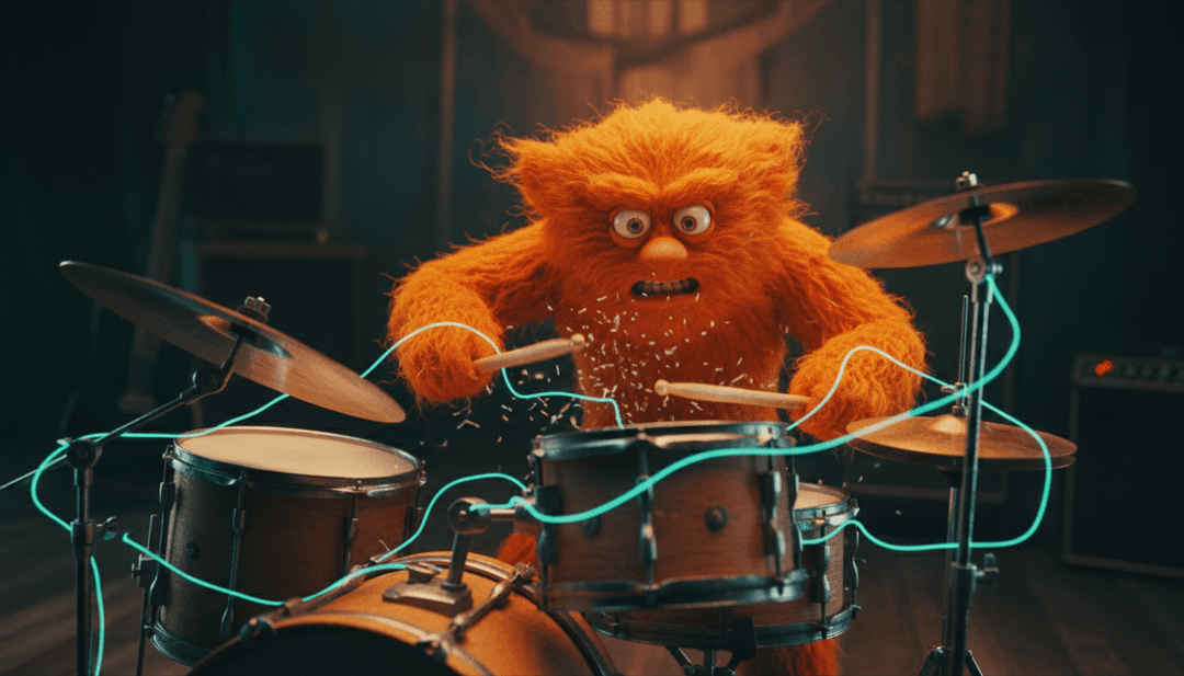 AI가 포크송의 파형을 분석하여 뮤직 비디오를 위한 소박한 풍경 개념과 계절 이미지를 생성합니다.