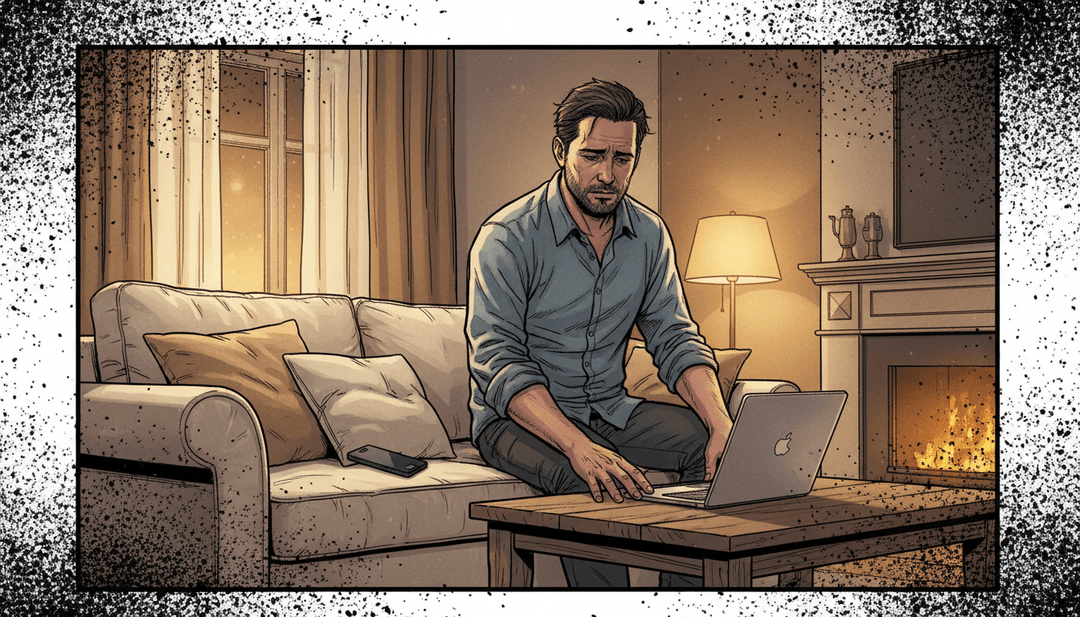 ユーザーが、自身が作成したAIミュージックビデオを大画面で楽しそうに視聴し、その作品を世界と共有する準備をしている様子。