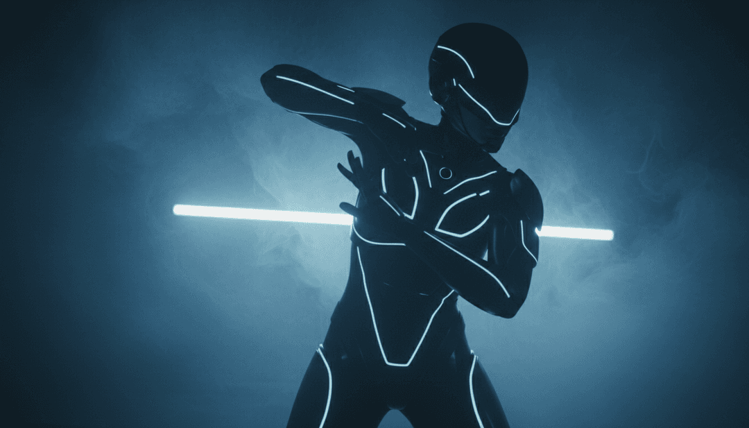 Ondas digitais abstratas pulsando com luz, representando a IA interpretando dados musicais para um videoclipe.