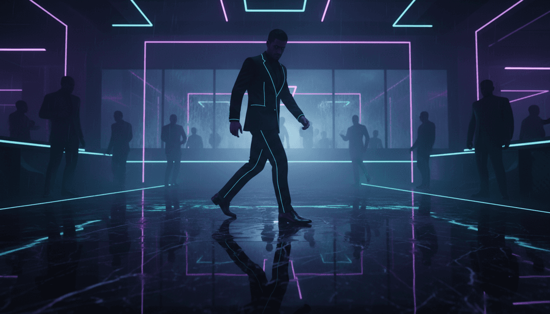 Visuali dinamiche che rappresentano il video musicale di Offset per "Enemies", mostrando paesaggi urbani intensi, grafiche in movimento e didascalie liriche.