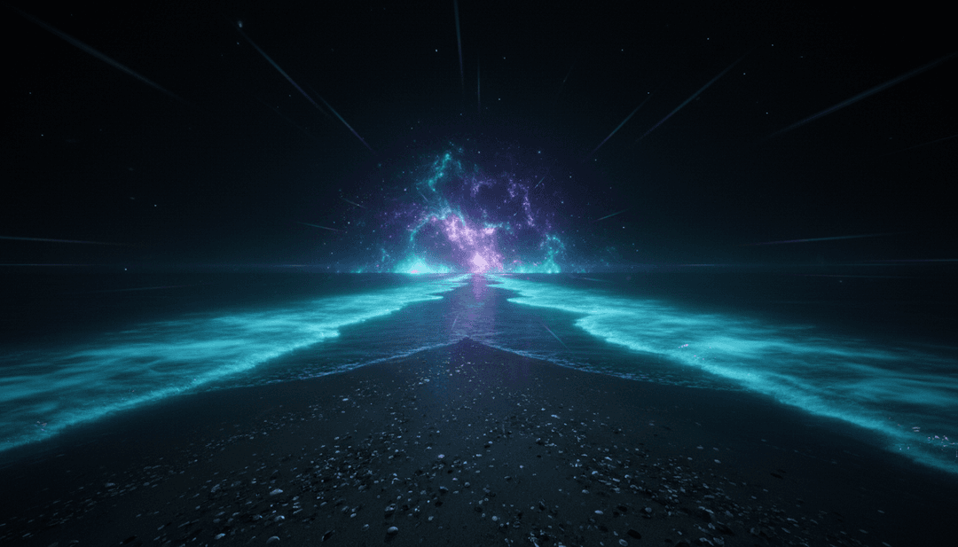 IA interpretando a essência delicada de 'WILDFLOWER' de Billie Eilish para um conceito de vídeo musical, mostrando uma representação abstrata de ondas sonoras se transformando em imagens naturais.