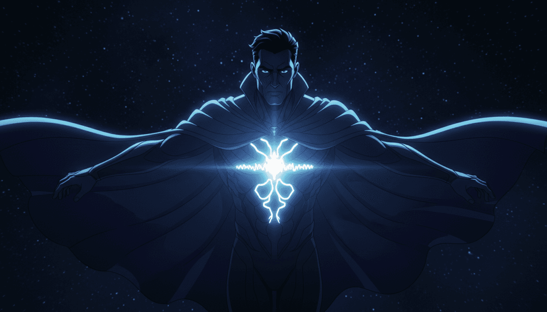 动态、流动的光影图案融合演变，描绘出神音乐高潮和低谷的视觉转换。