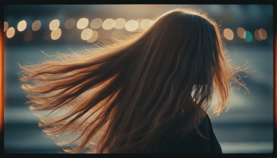 Cena de videoclipe gerada por IA dinâmica com efeitos de falha, luzes de neon e maquinaria industrial, representando a faixa '387099 Unwritten' de dreamlikestream1235.