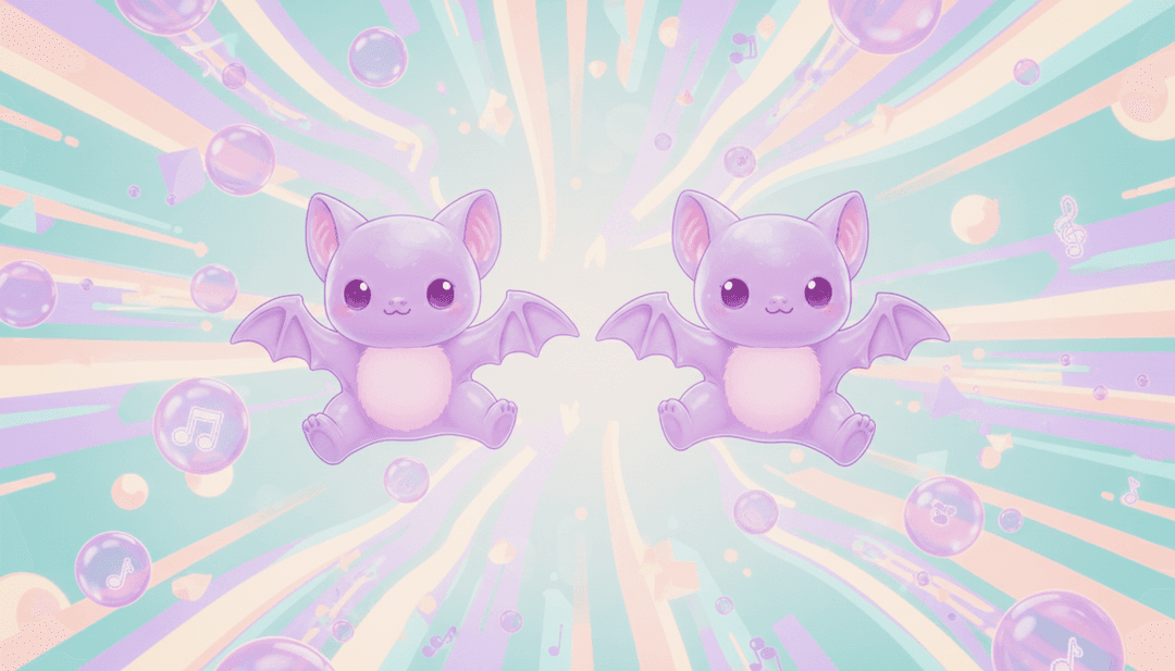 Cenas dinâmicas de videoclipes de K-Pop geradas por IA, com efeitos de luz cintilantes, movimentos rápidos de câmera e personagens animados, sincronizadas com o ritmo animado de '솜사탕 펀치!' para uma conversão completa de MP3 para MP4.