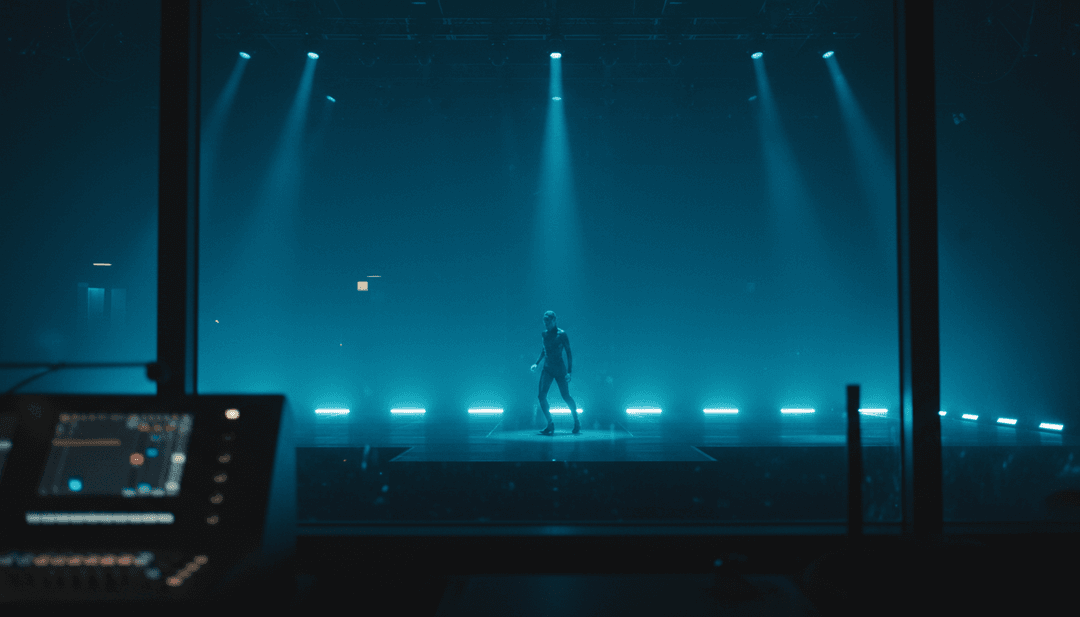 KI interpretiert nahöstliche und Electronic Folk Musik, visualisiert Schallwellen als Sanddünen und digitale Muster.