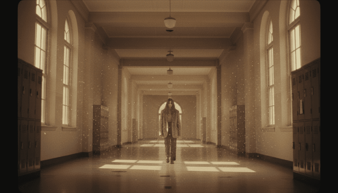 AI가 'Liceo Alessandro Volta-#2' 뮤직 비디오를 위해 고전 건축과 지적 추구를 해석합니다.