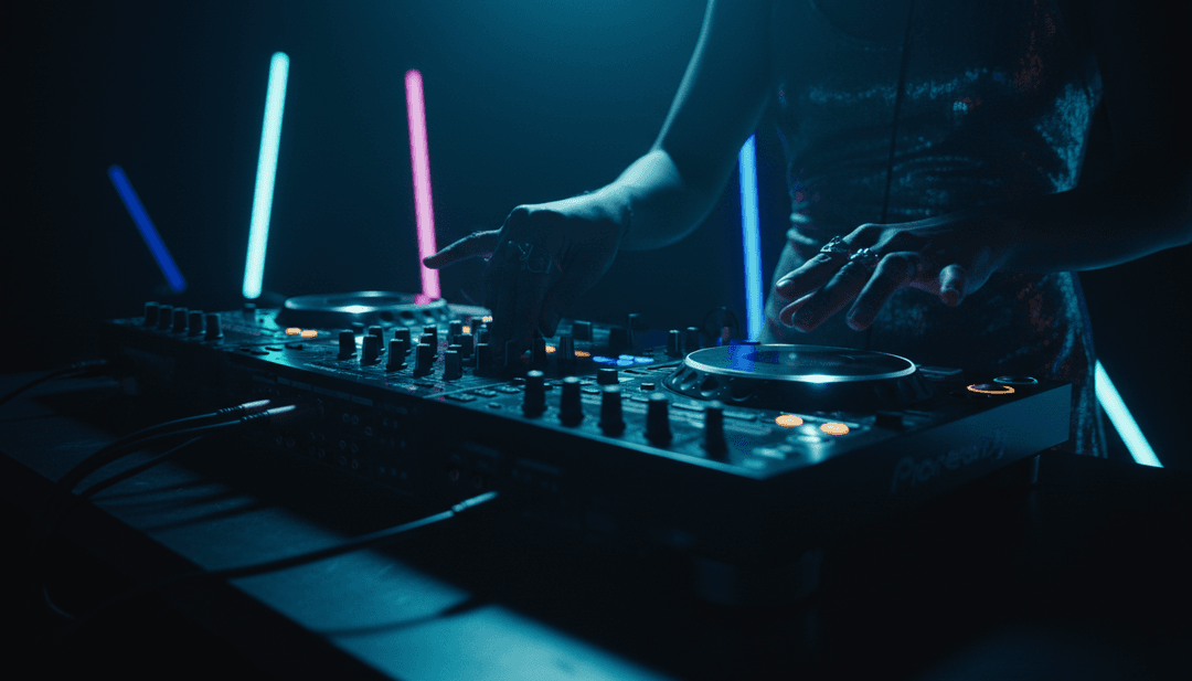 IA interpretando os elementos etéreos e românticos de 'Premeri Neel Isharate Elomelo Haowa' by DJ RUPAK KR, imaginando luz azul em redemoinho e efeitos de vento caótico, uma tela perfeita para um `gerador de capas de música com IA`.