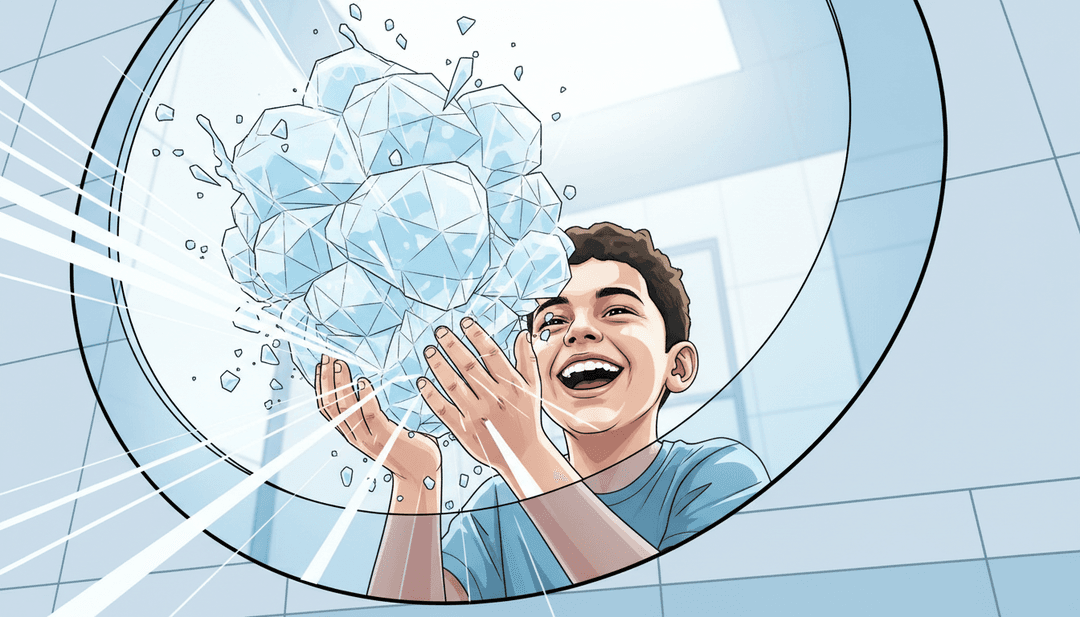 Crianças animadas lavando as mãos, escovando os dentes e tomando banho, sincronizadas com música pop árabe animada, geradas por criador de videoclipes de IA.