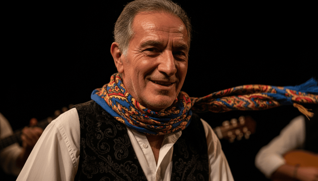 Interpretação conceitual de IA de Villancico Preparadas-1.mp3, mostrando ondas sonoras se transformando em padrões abstratos de rumba festiva e visuais de dança energéticos.