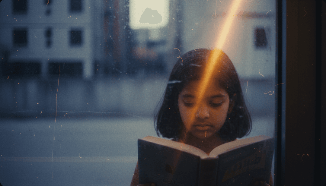 Arte conceitual para o videoclipe 'Na-Mukammal' de axaysharma, mostrando paisagens urbanas lo-fi nebulosas refletindo batidas introspectivas de hip-hop.