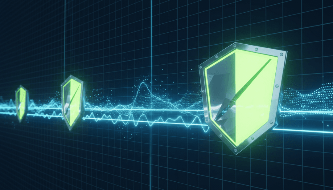 एक AI इंटरफ़ेस जो उत्सव की ध्वनि तरंगों का विश्लेषण कर रहा है, जिसमें एक नर्तक की आकृति एनिमेटेड बर्फ के टुकड़ों और विनोदी छुट्टियों के आइकनों से घिरी हुई है।