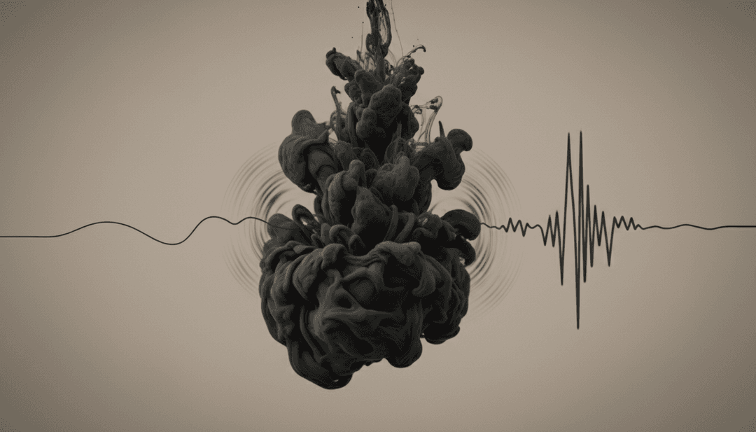 Asas digitais abstratas perdendo penas sobre uma placa de circuito, simbolizando o título da música e a interpretação da IA.