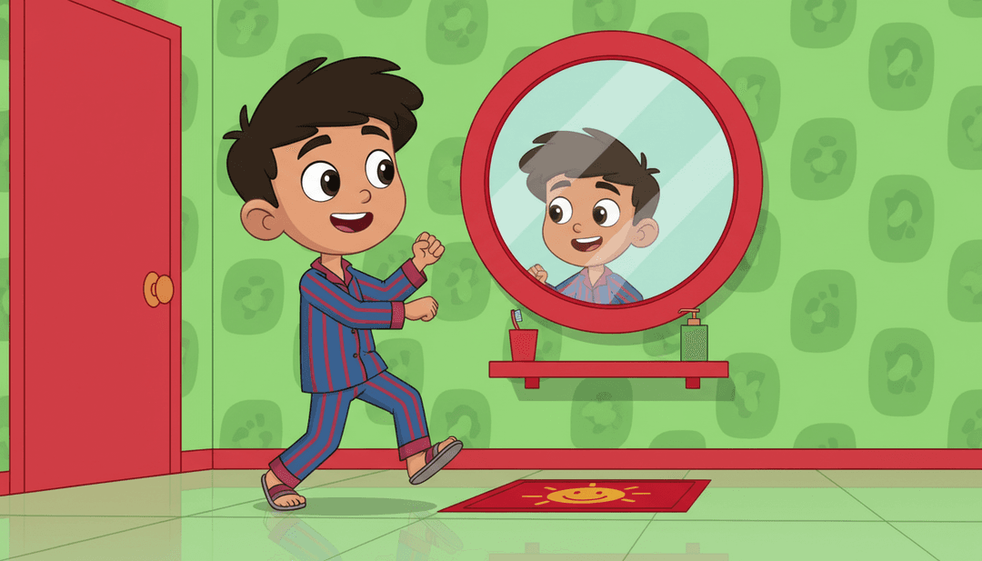 Uma interface holográfica de IA analisando as formas de onda alegres e os temas líricos de 'أَنَا الْفَتَى النَّظِيفُ 🧼✨' para a geração de videoclipes.