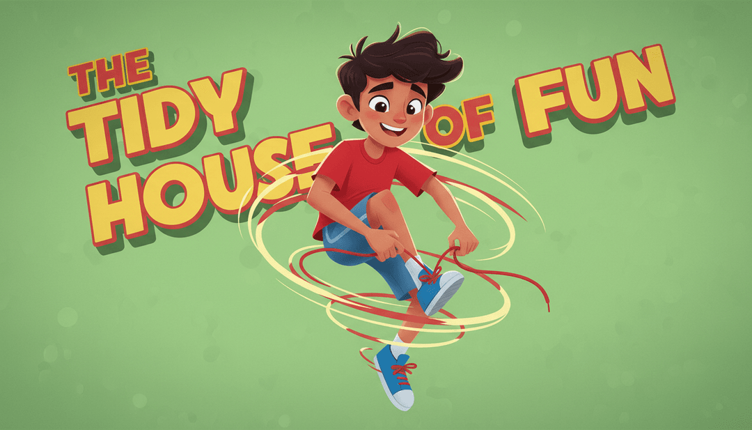 Uma criança radiante assistindo ao vibrante videoclipe 'أَنَا الْفَتَى النَّظِيفُ 🧼✨' em um tablet, exibindo a criação do freebeat.ai.