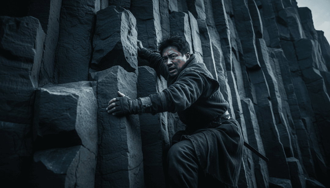 Representação visual de notas musicais transformando-se em imagens cintilantes, com foco suave e uma paisagem calma e romântica.