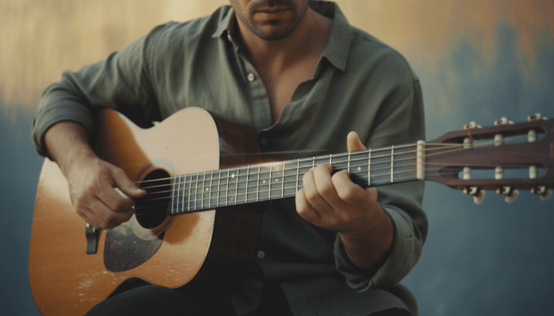 IA analisando música country-pop acústica para 'Most semmi nem elég', visualizando paisagens melancólicas e uma figura pensativa sob um céu aberto.