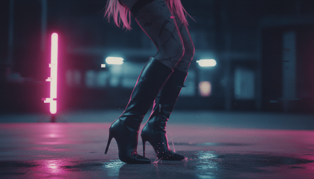 Images vidéo dynamiques montrant des formes géométriques abstraites et des néons synchronisés avec la musique électronique, représentant la sortie visuelle générée pour 'Cartz'.