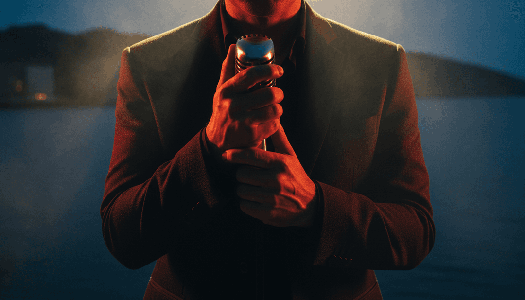 Visuais dinâmicos de xícaras de café animadas dançando em um ritmo otimista, transicionando para espirais de batom formando texto lírico, representando o vídeo Rossetto e caffè de Sal Da Vinci.