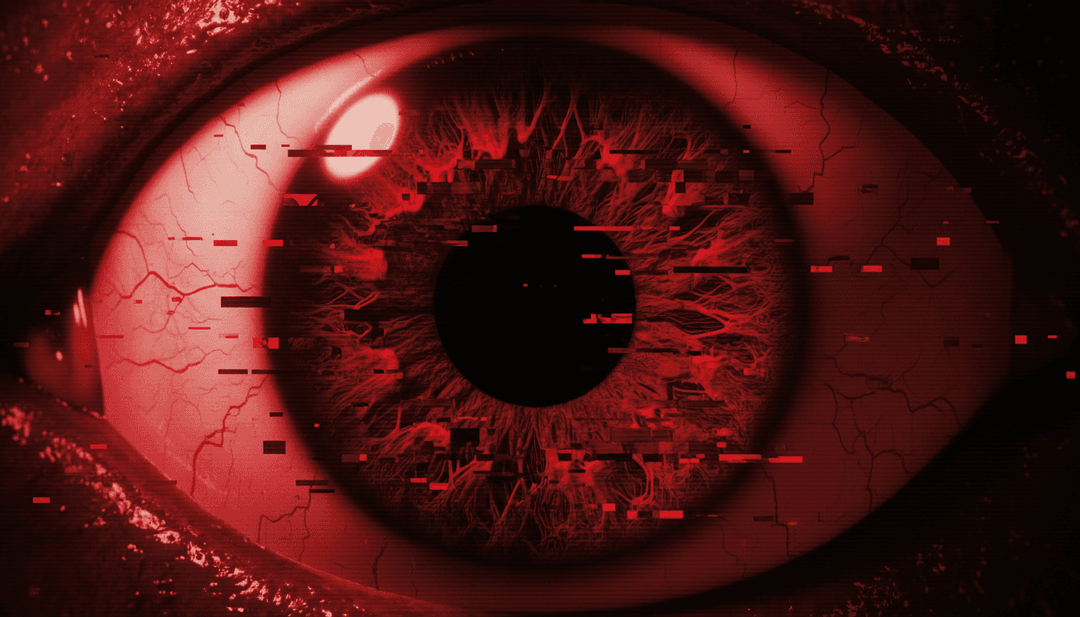 Padrões de néon abstratos pulsando com batidas de hardcore industrial, representando a interpretação inicial da IA de 裏切いいの demo.wav.