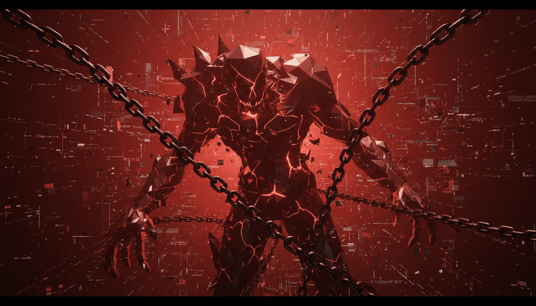 Montagem dinâmica de arte glitch, paisagens urbanas em transformação e movimentos robóticos sincronizados com o ritmo agressivo de 裏切いいの demo.wav.